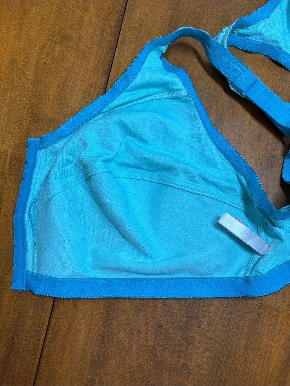 Comfort Choice Blue Floral Front Closure Bra, 48 DD - Picture 6 of 9